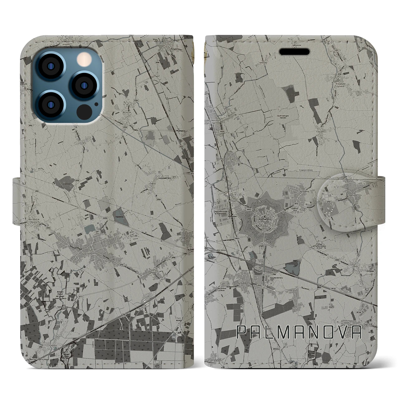 【パルマノーヴァ(イタリア)】地図柄iPhoneケース(手帳タイプ)