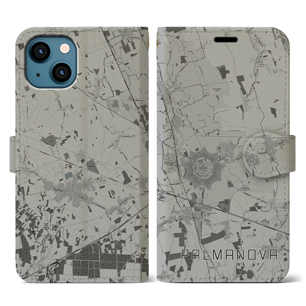 【パルマノーヴァ(イタリア)】地図柄iPhoneケース(手帳タイプ)