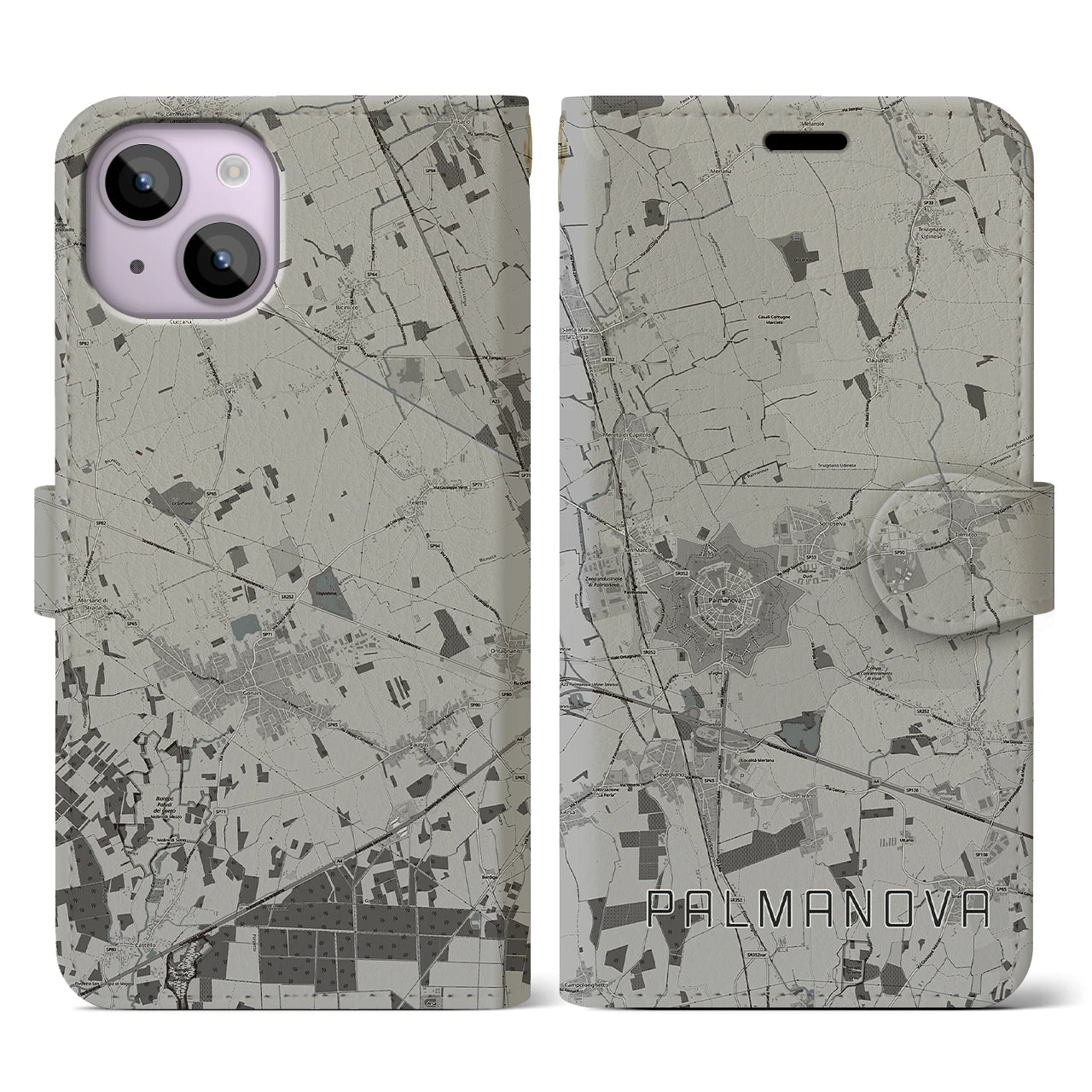 【パルマノーヴァ(イタリア)】地図柄iPhoneケース(手帳タイプ)