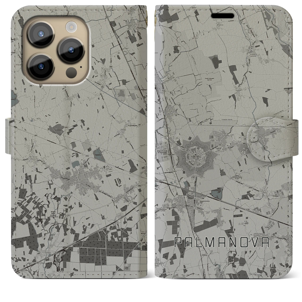 【パルマノーヴァ(イタリア)】地図柄iPhoneケース(手帳タイプ)