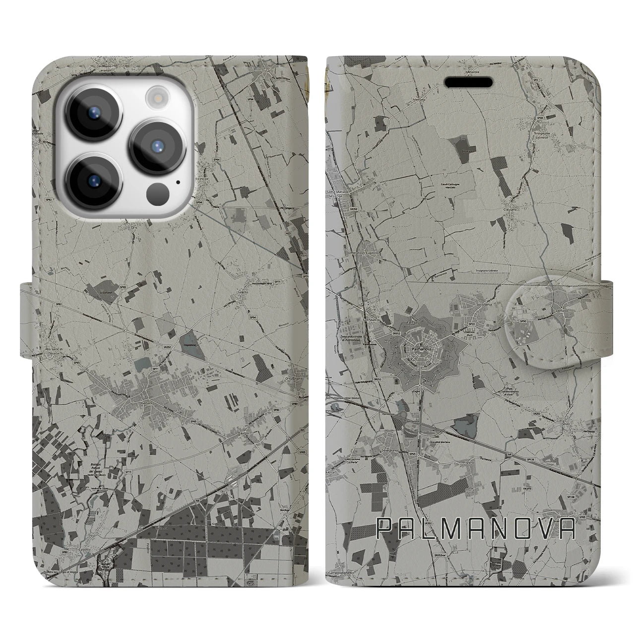 【パルマノーヴァ(イタリア)】地図柄iPhoneケース(手帳タイプ)