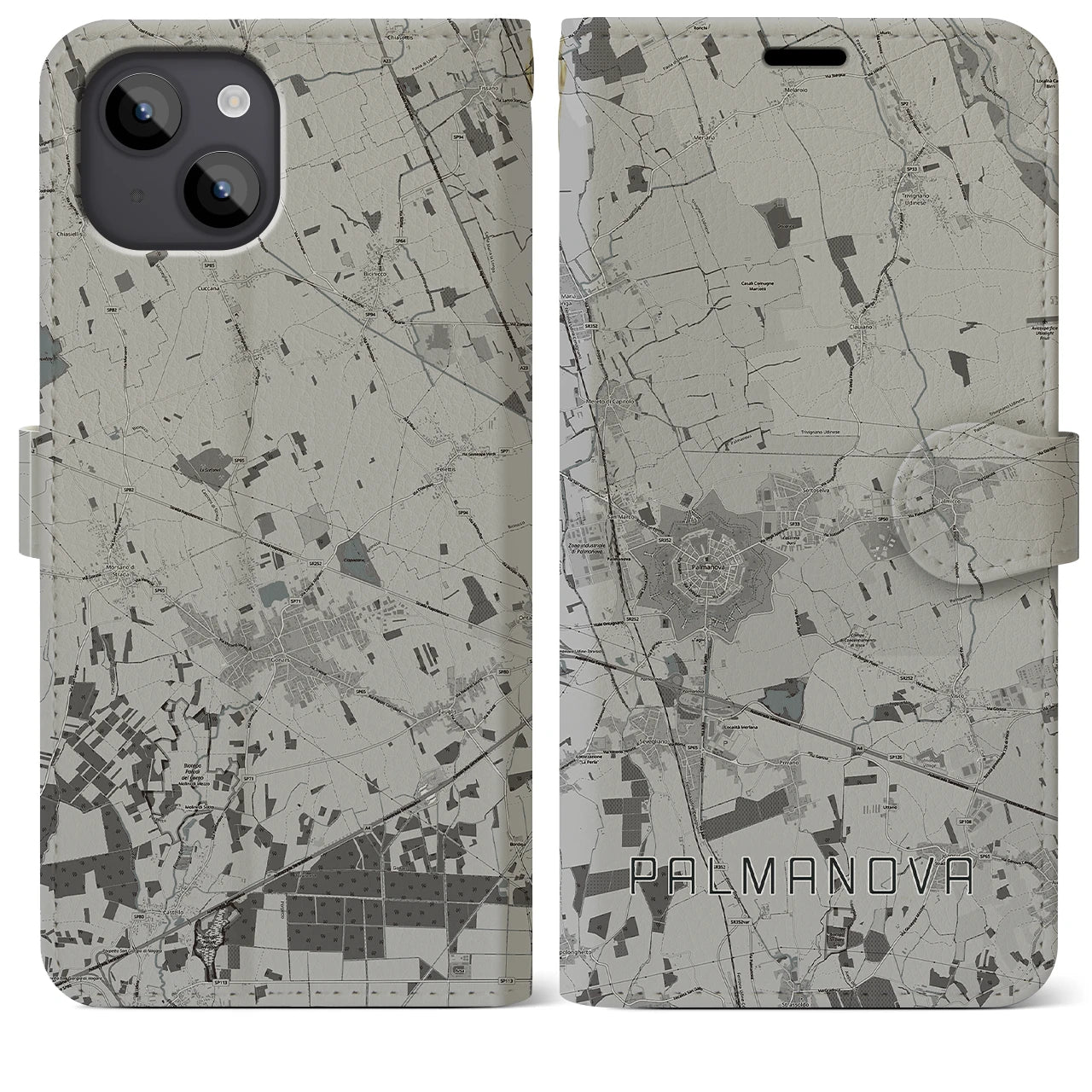 【パルマノーヴァ(イタリア)】地図柄iPhoneケース(手帳タイプ)