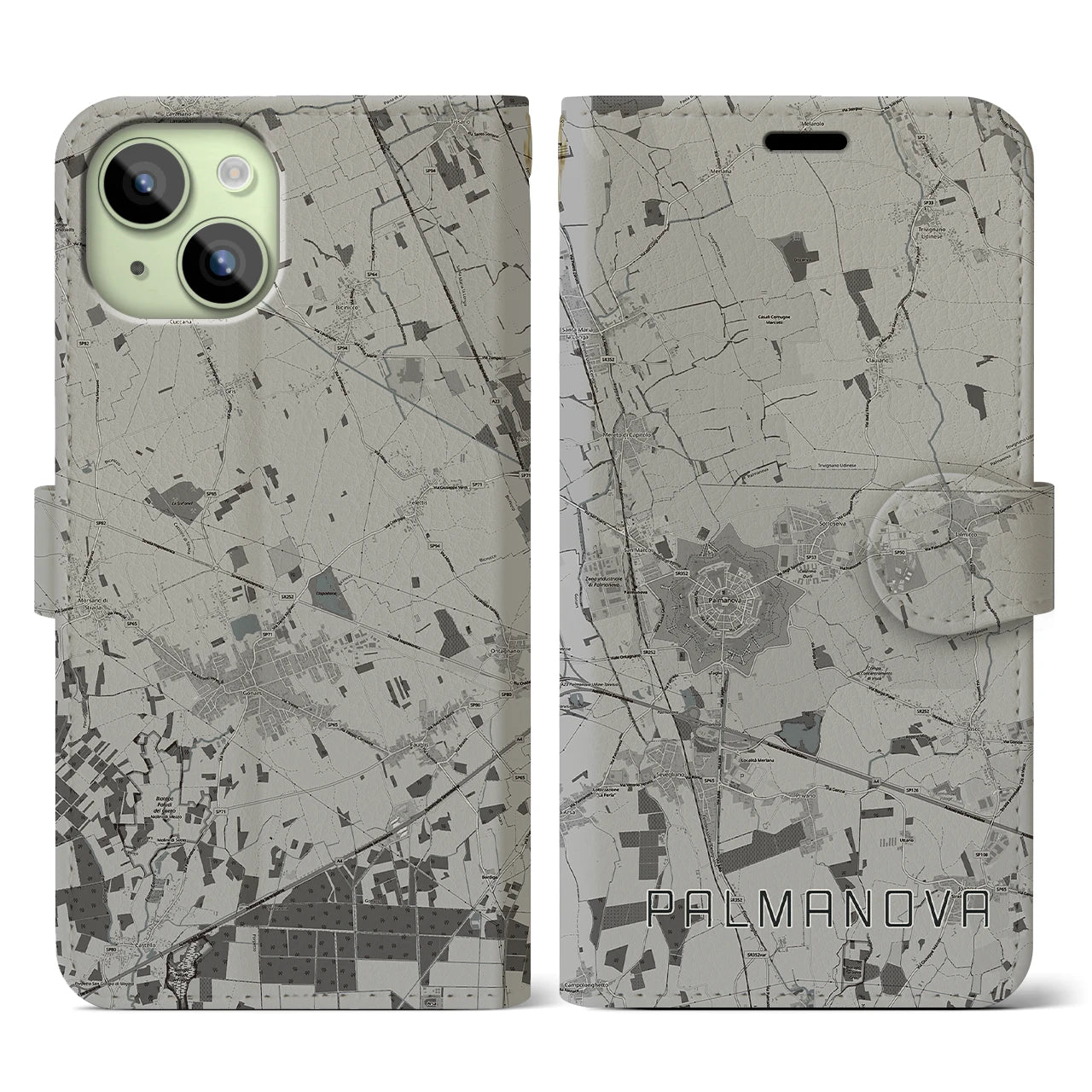 【パルマノーヴァ(イタリア)】地図柄iPhoneケース(手帳タイプ)