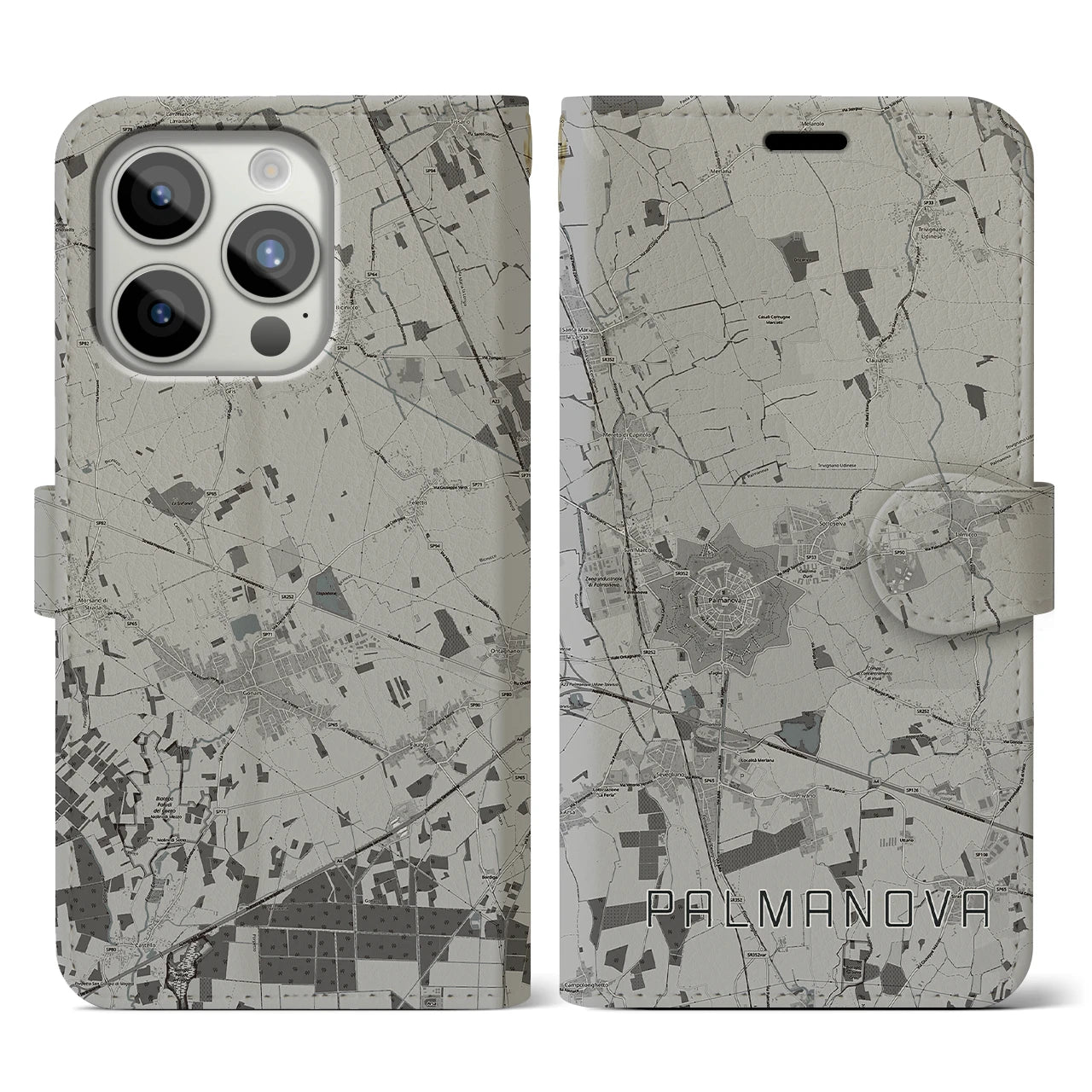 【パルマノーヴァ(イタリア)】地図柄iPhoneケース(手帳タイプ)
