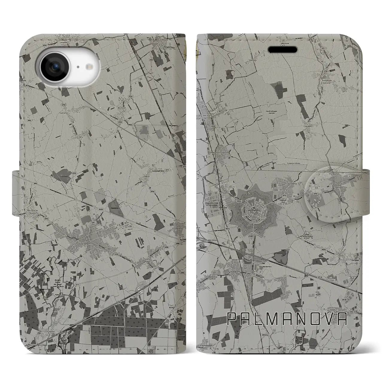 【パルマノーヴァ(イタリア)】地図柄iPhoneケース(手帳タイプ)