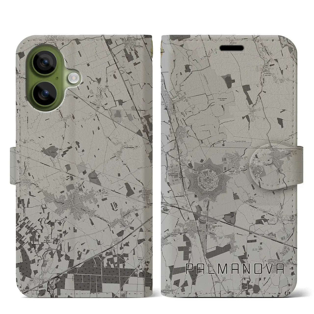 【パルマノーヴァ(イタリア)】地図柄iPhoneケース(手帳タイプ)