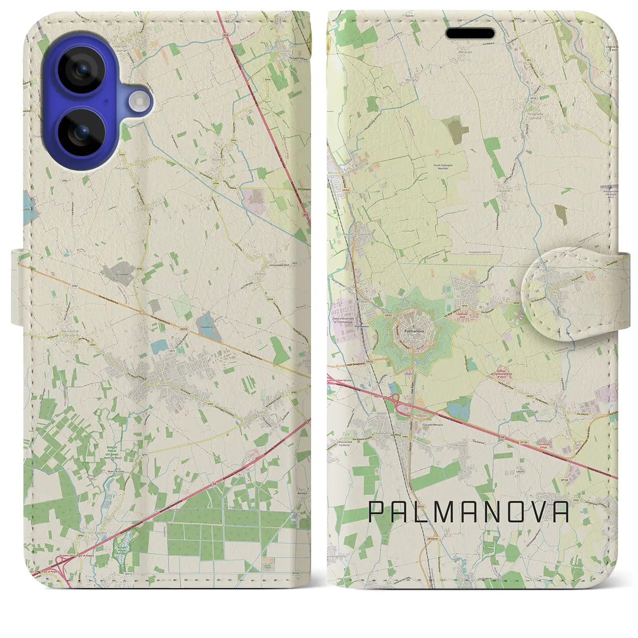 【パルマノーヴァ(イタリア)】地図柄iPhoneケース(手帳タイプ)