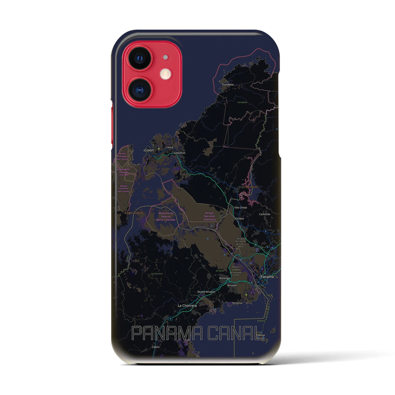 【パナマ運河(パナマ)】地図柄iPhoneケース(バックカバータイプ)