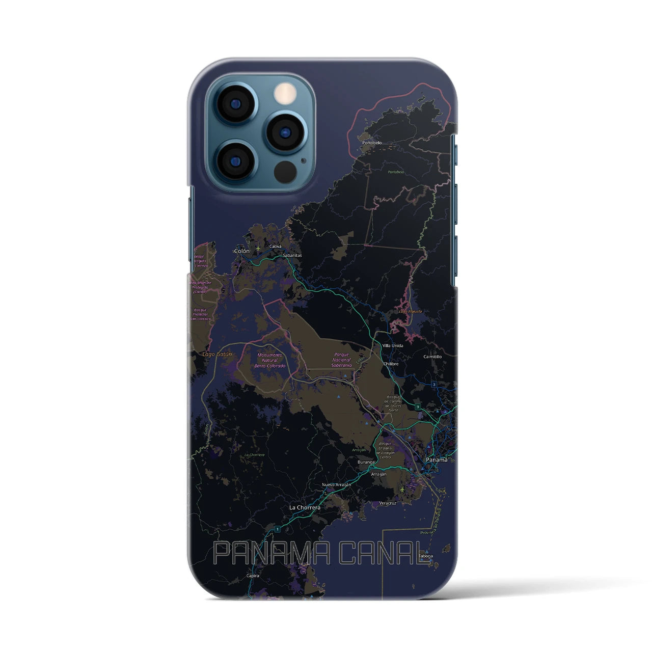 【パナマ運河(パナマ)】地図柄iPhoneケース(バックカバータイプ)