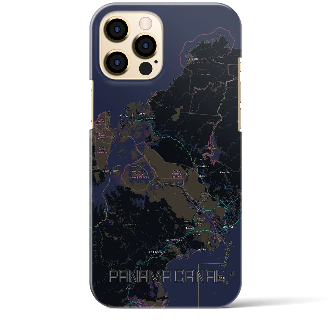 【パナマ運河(パナマ)】地図柄iPhoneケース(バックカバータイプ)