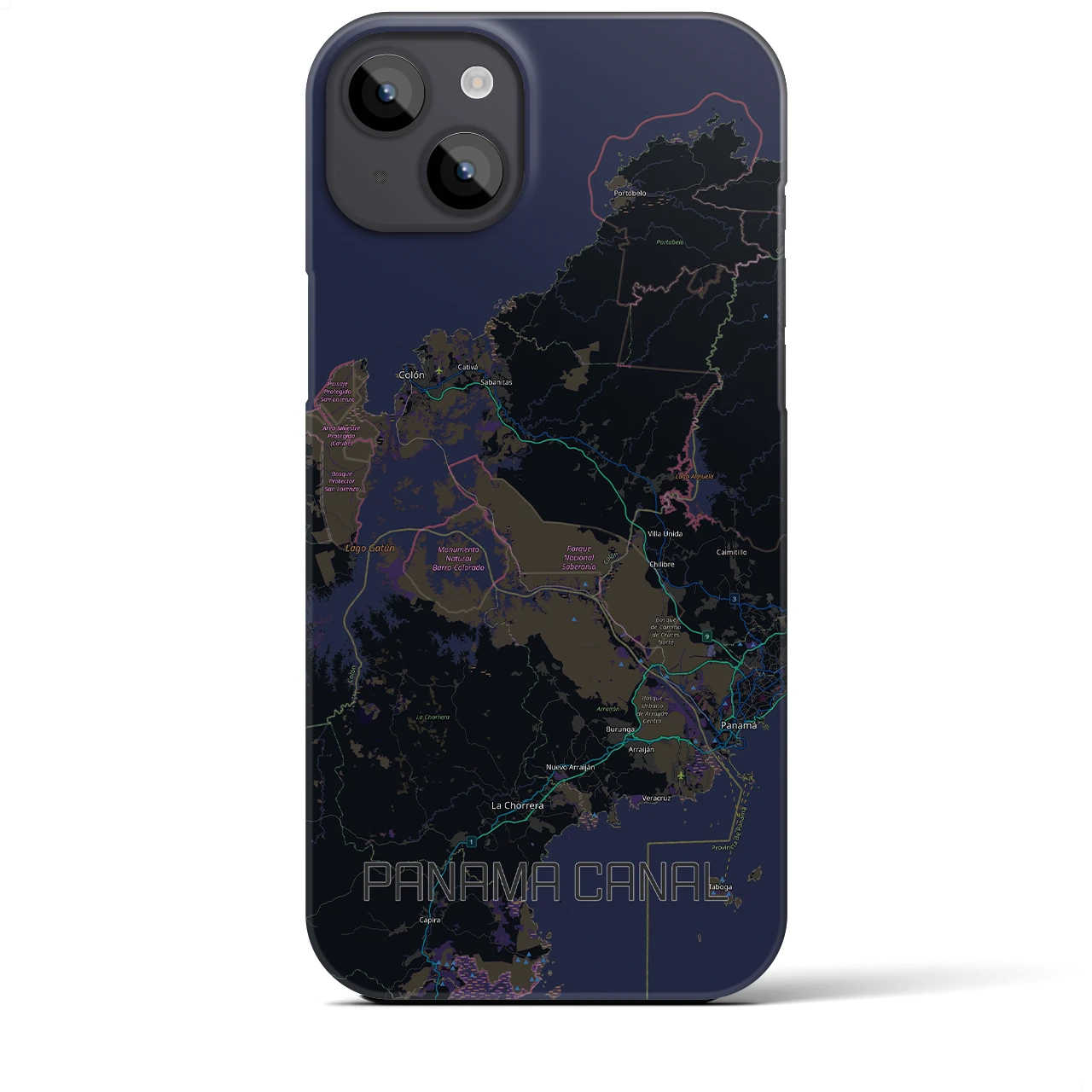 【パナマ運河(パナマ)】地図柄iPhoneケース(バックカバータイプ)