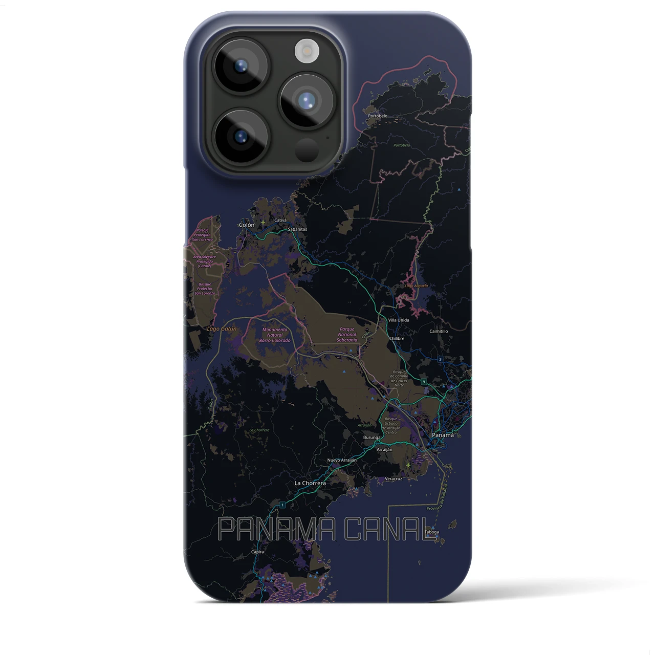 【パナマ運河(パナマ)】地図柄iPhoneケース(バックカバータイプ)