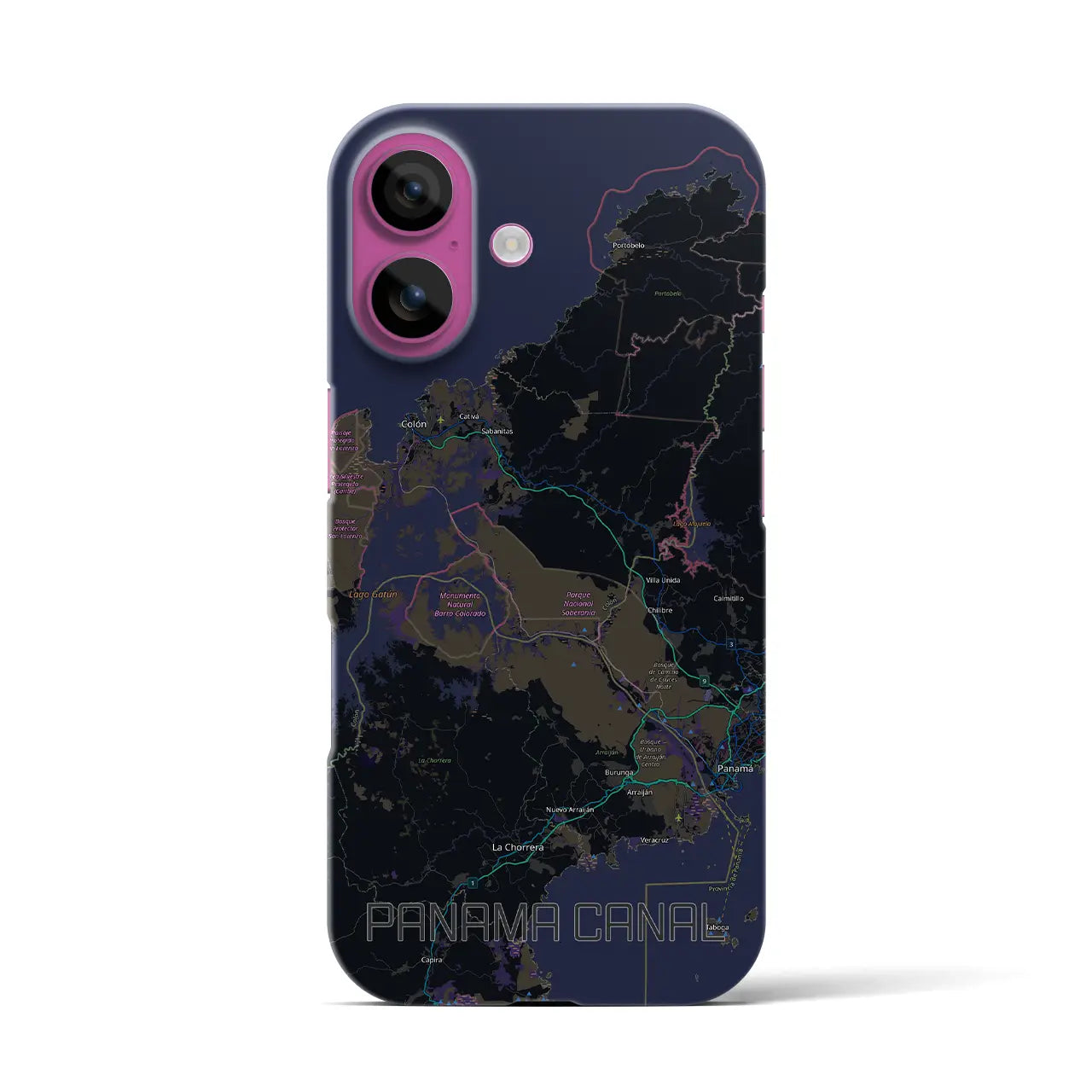 【パナマ運河(パナマ)】地図柄iPhoneケース(バックカバータイプ)