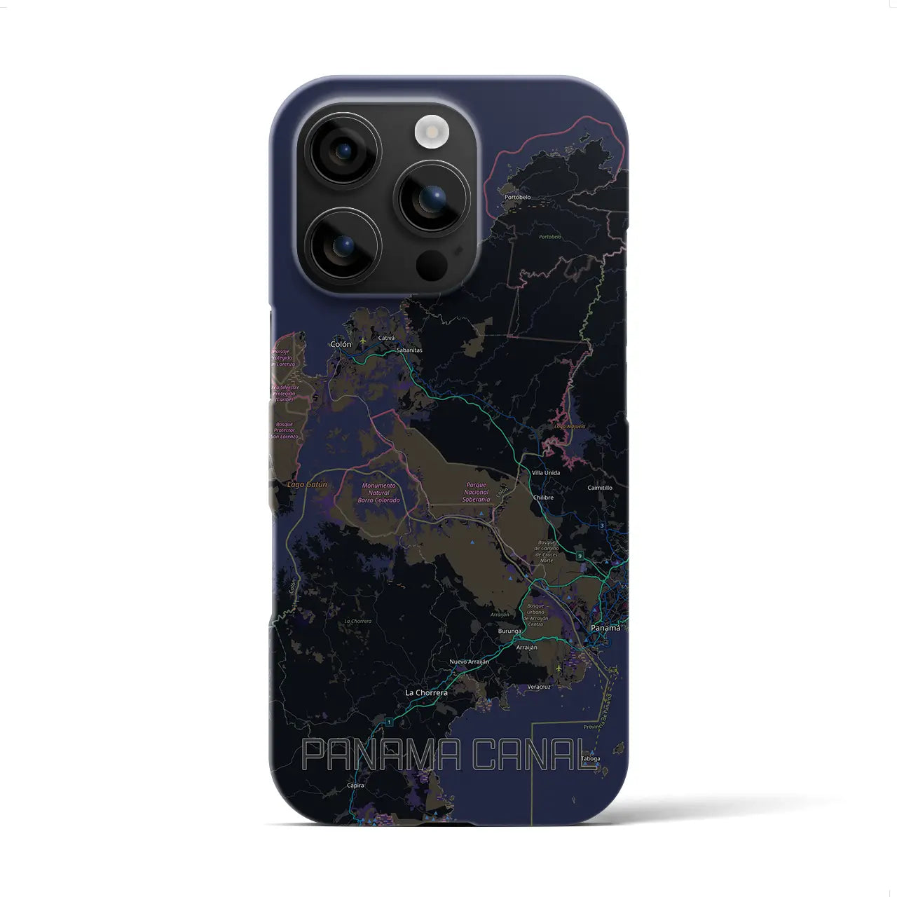 【パナマ運河(パナマ)】地図柄iPhoneケース(バックカバータイプ)