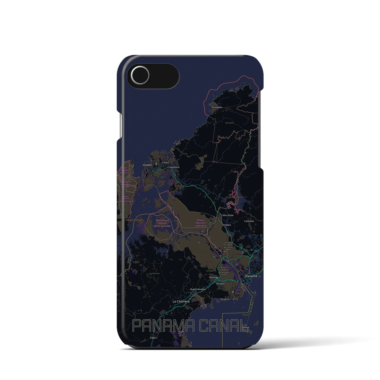 【パナマ運河(パナマ)】地図柄iPhoneケース(バックカバータイプ)