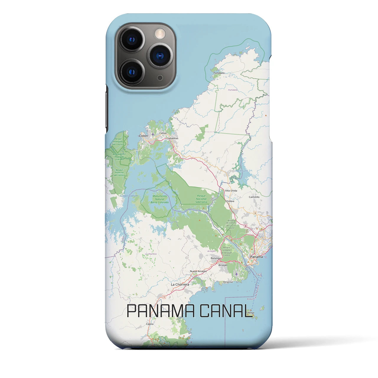 【パナマ運河(パナマ)】地図柄iPhoneケース(バックカバータイプ)