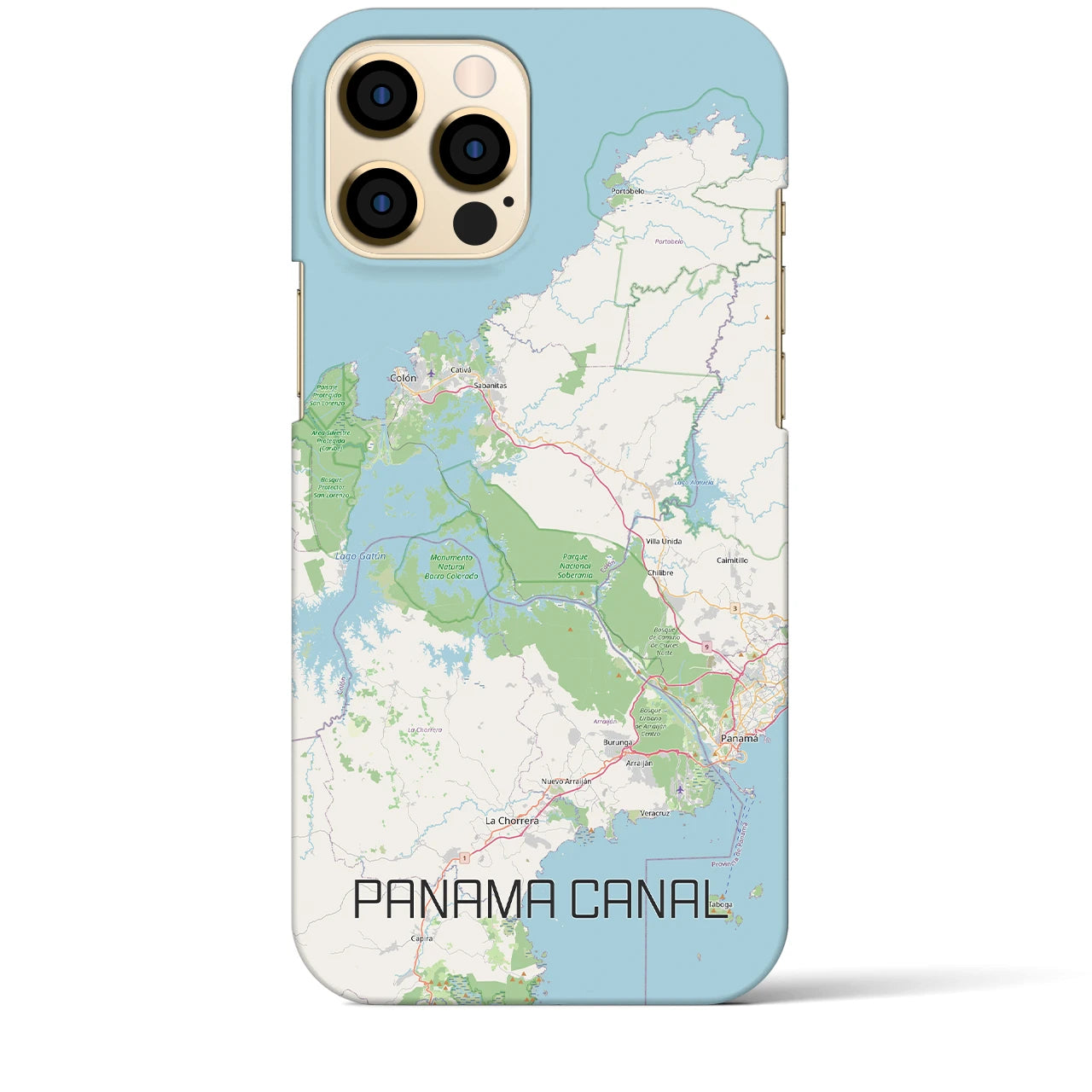 【パナマ運河(パナマ)】地図柄iPhoneケース(バックカバータイプ)