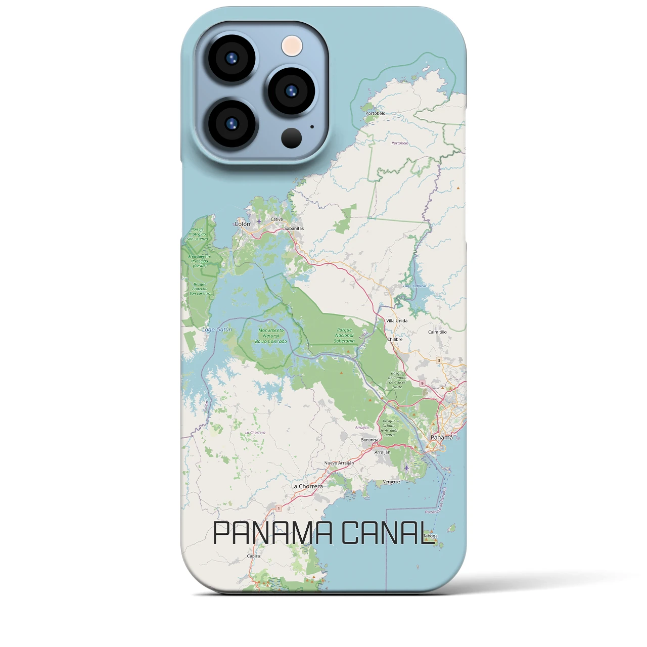 【パナマ運河(パナマ)】地図柄iPhoneケース(バックカバータイプ)