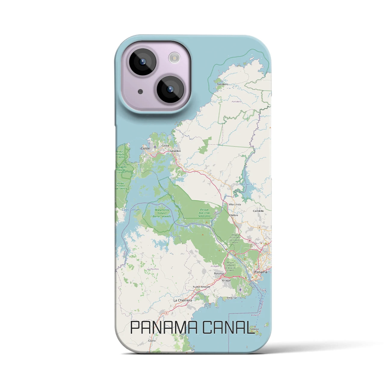 【パナマ運河(パナマ)】地図柄iPhoneケース(バックカバータイプ)