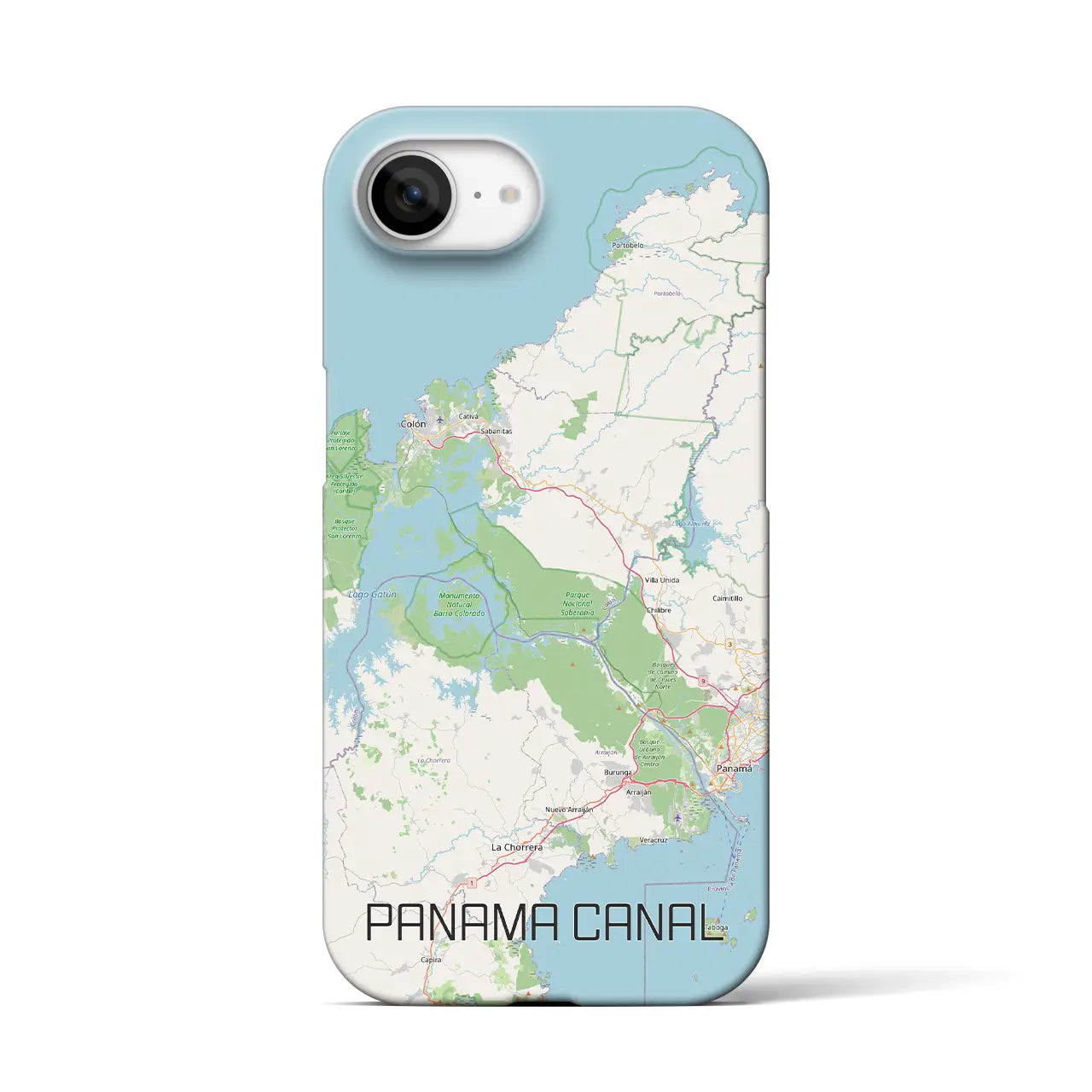 【パナマ運河(パナマ)】地図柄iPhoneケース(バックカバータイプ)