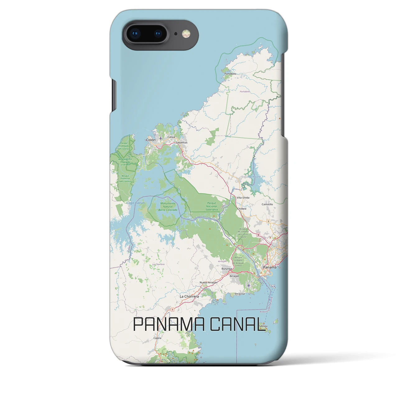 【パナマ運河(パナマ)】地図柄iPhoneケース(バックカバータイプ)