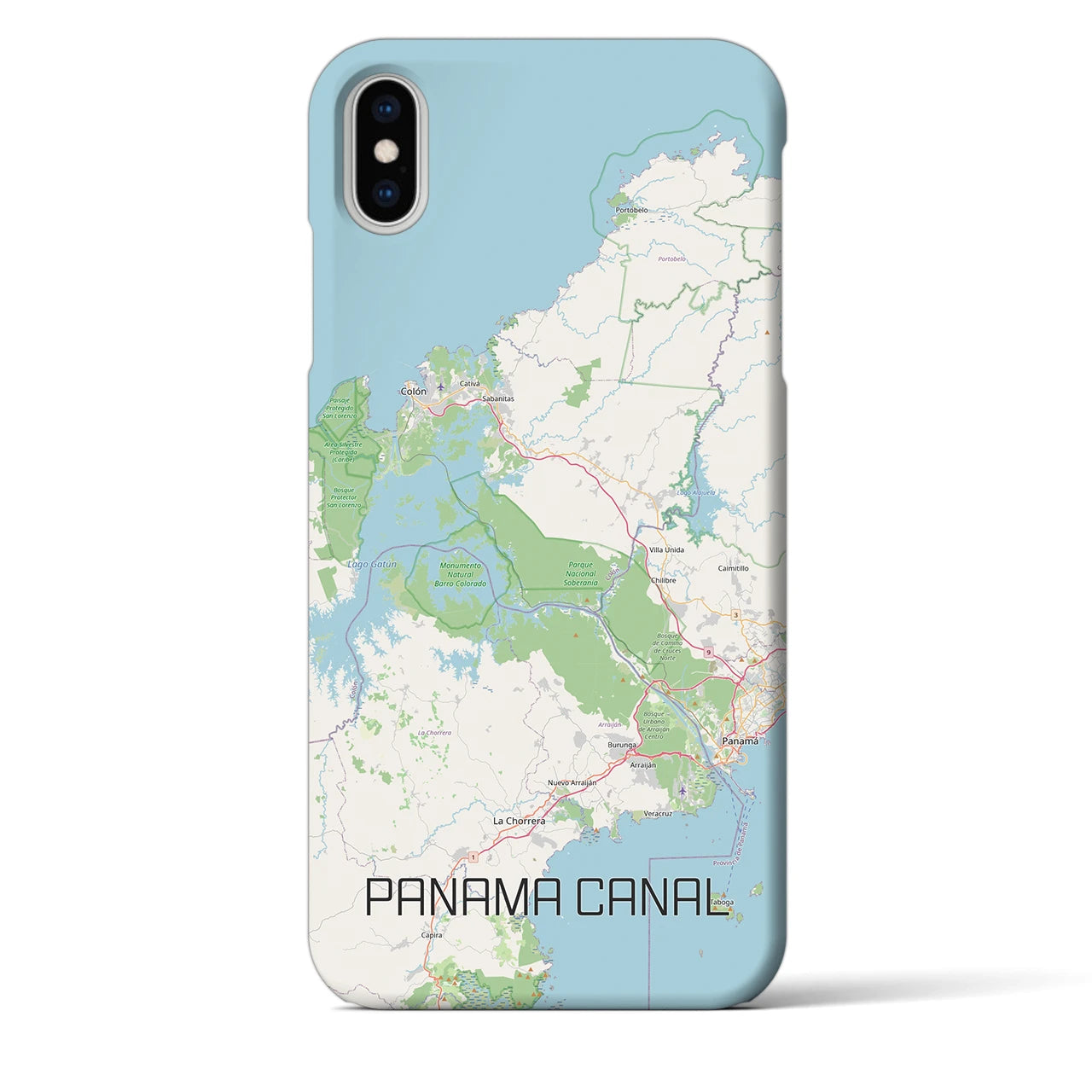 【パナマ運河(パナマ)】地図柄iPhoneケース(バックカバータイプ)