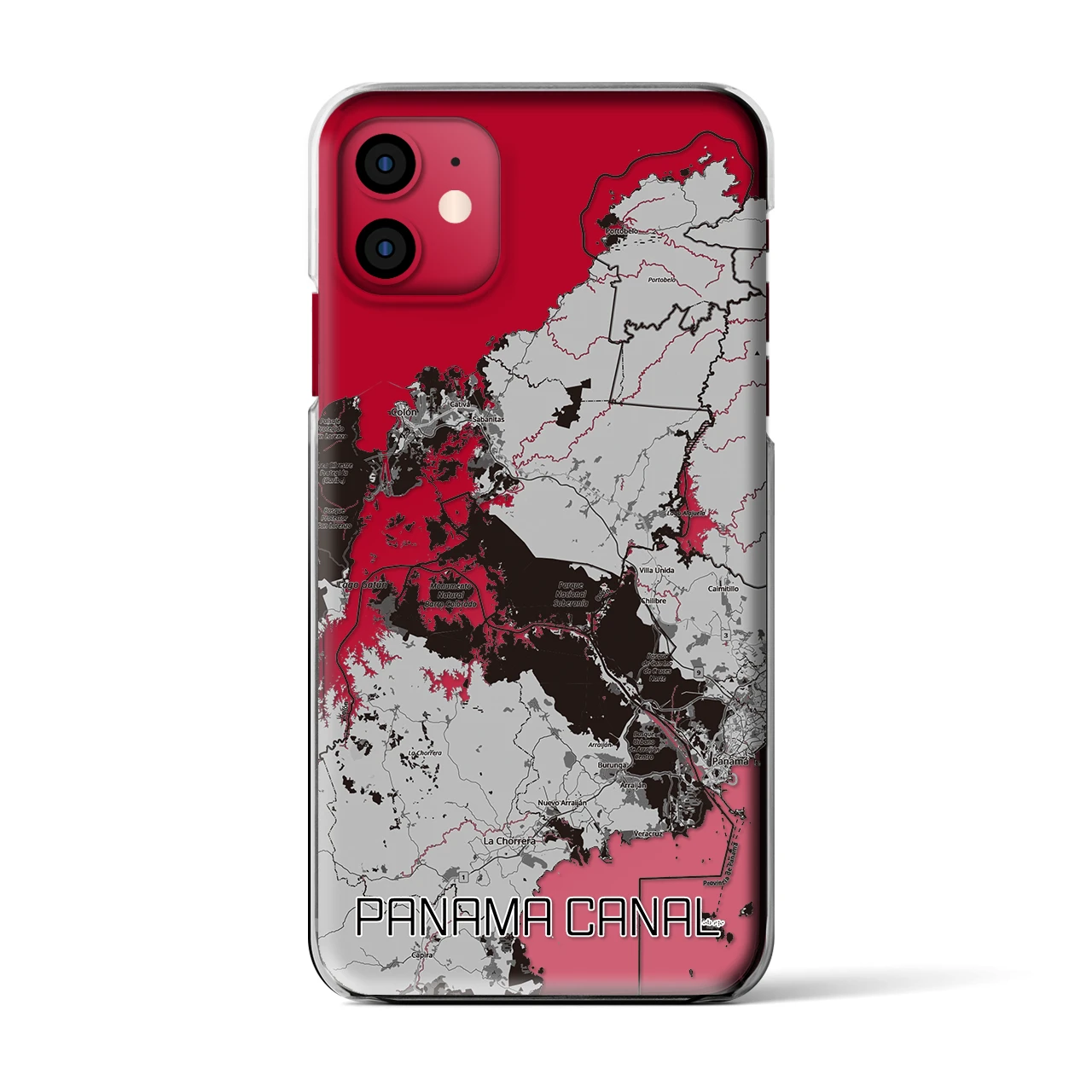 【パナマ運河(パナマ)】地図柄iPhoneケース(クリアタイプ)