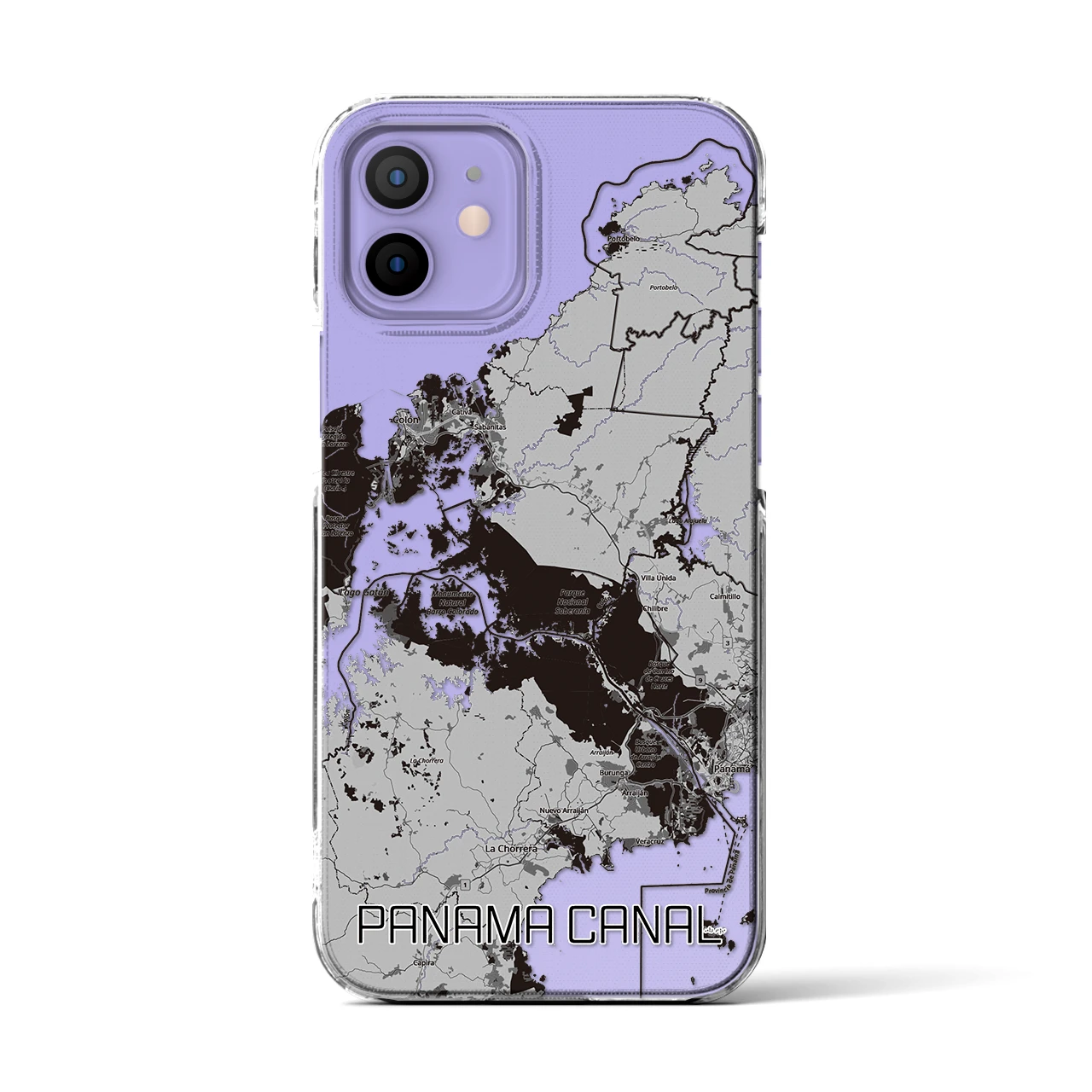 【パナマ運河(パナマ)】地図柄iPhoneケース(クリアタイプ)