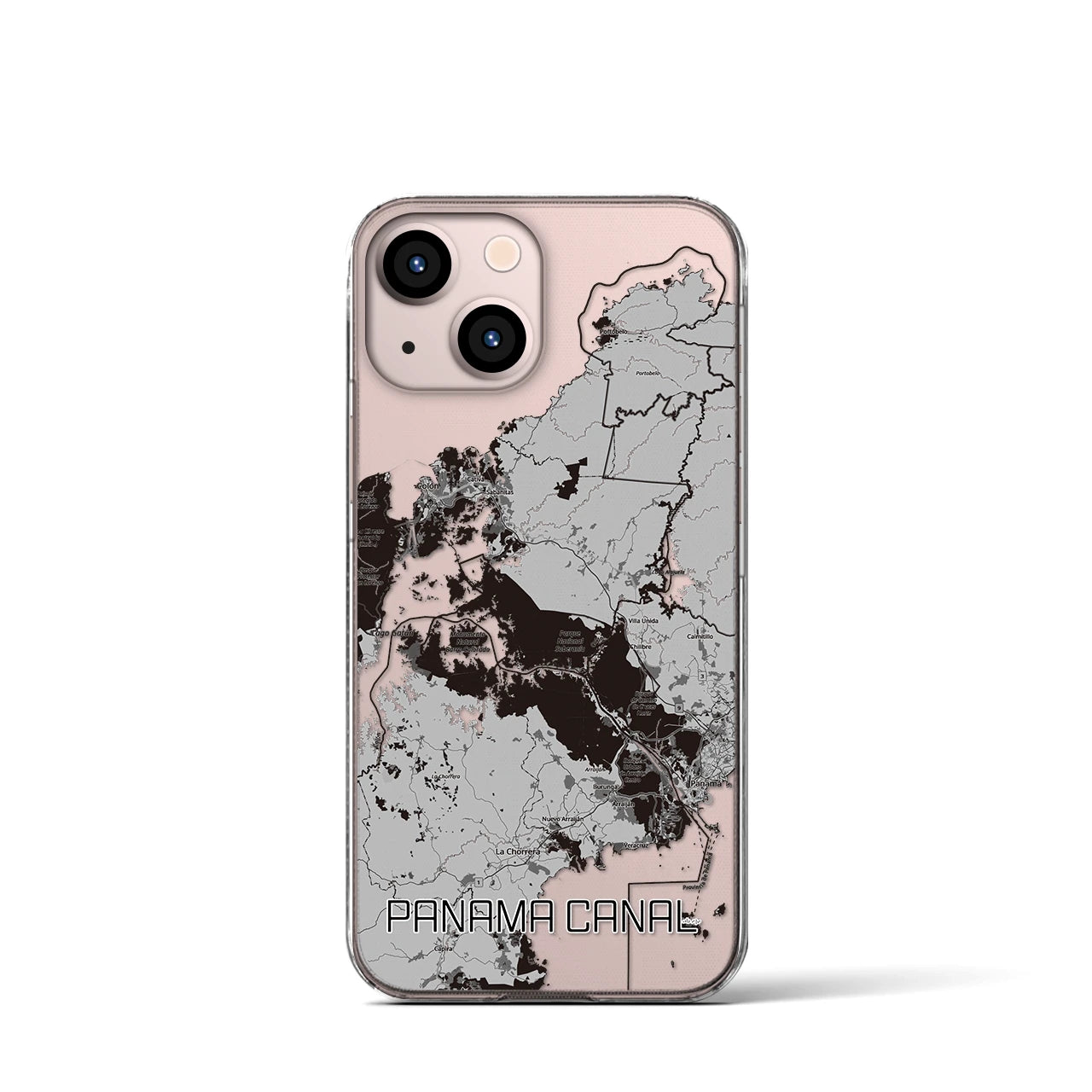 【パナマ運河(パナマ)】地図柄iPhoneケース(クリアタイプ)