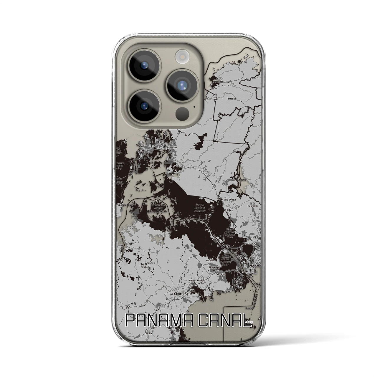 【パナマ運河(パナマ)】地図柄iPhoneケース(クリアタイプ)