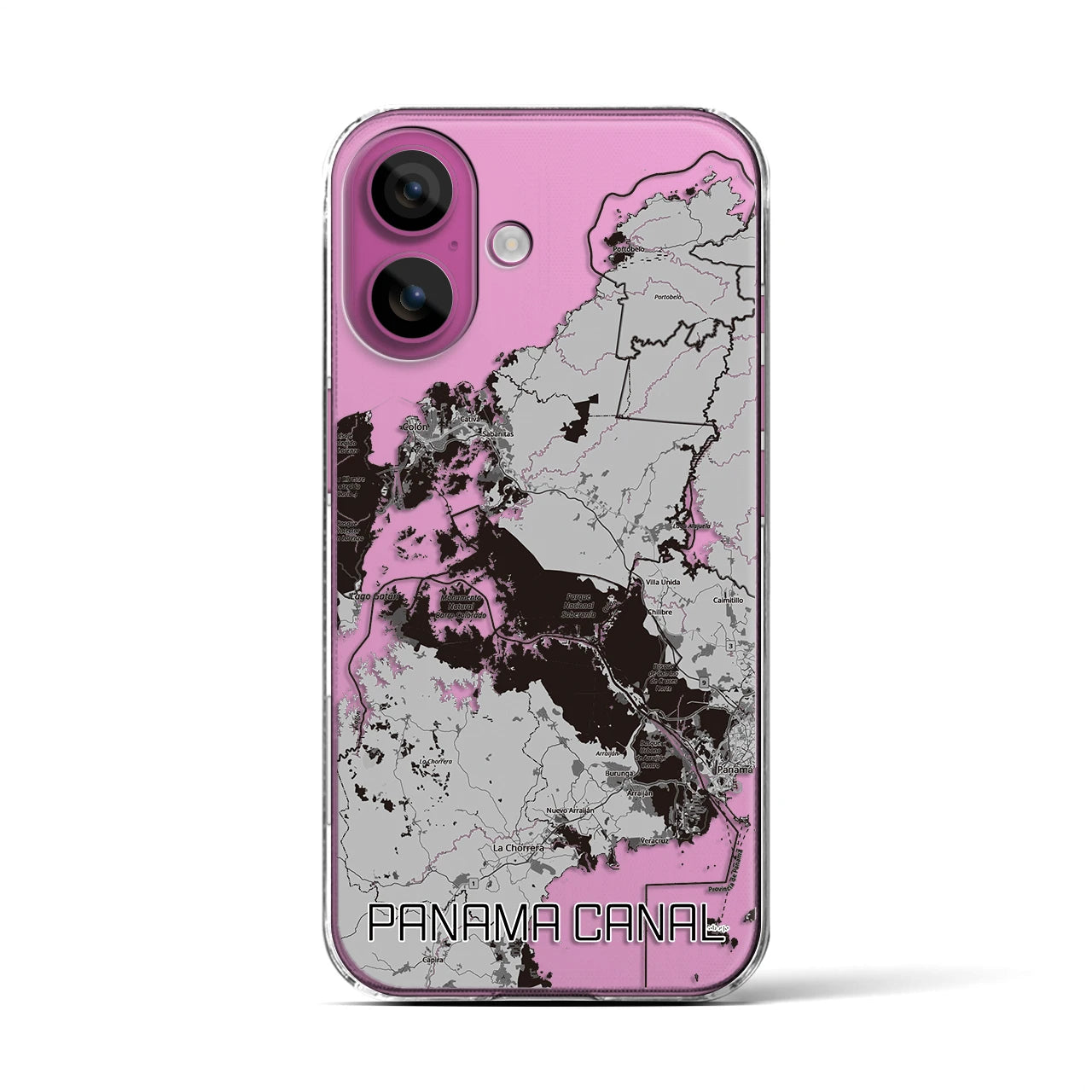 【パナマ運河(パナマ)】地図柄iPhoneケース(クリアタイプ)