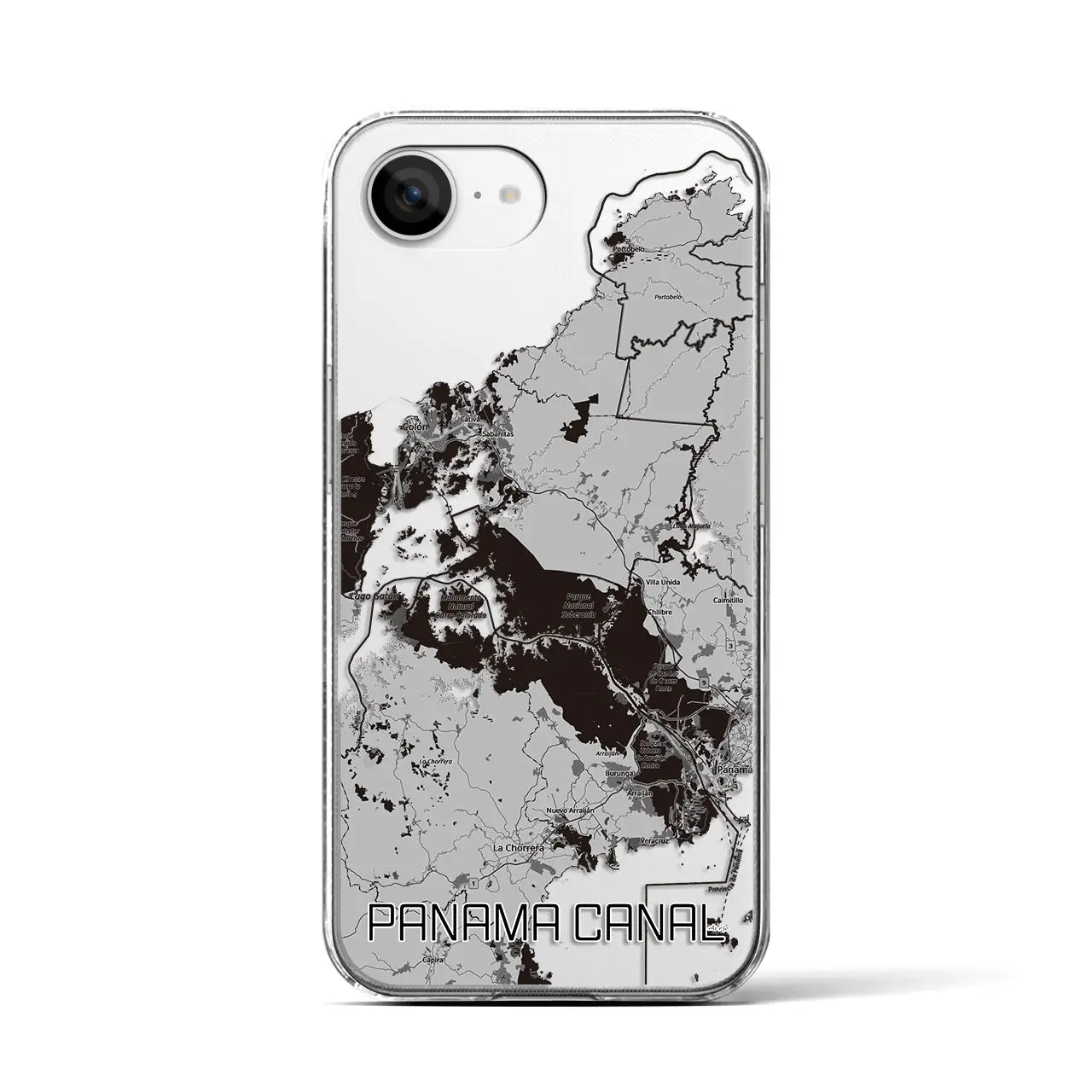 【パナマ運河(パナマ)】地図柄iPhoneケース(クリアタイプ)