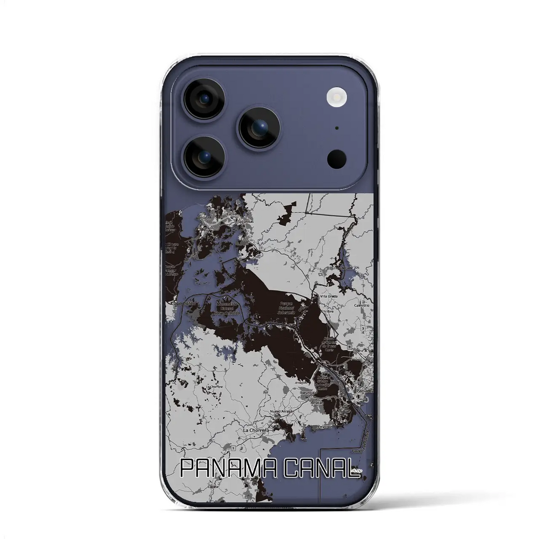 【パナマ運河(パナマ)】地図柄iPhoneケース(クリアタイプ)