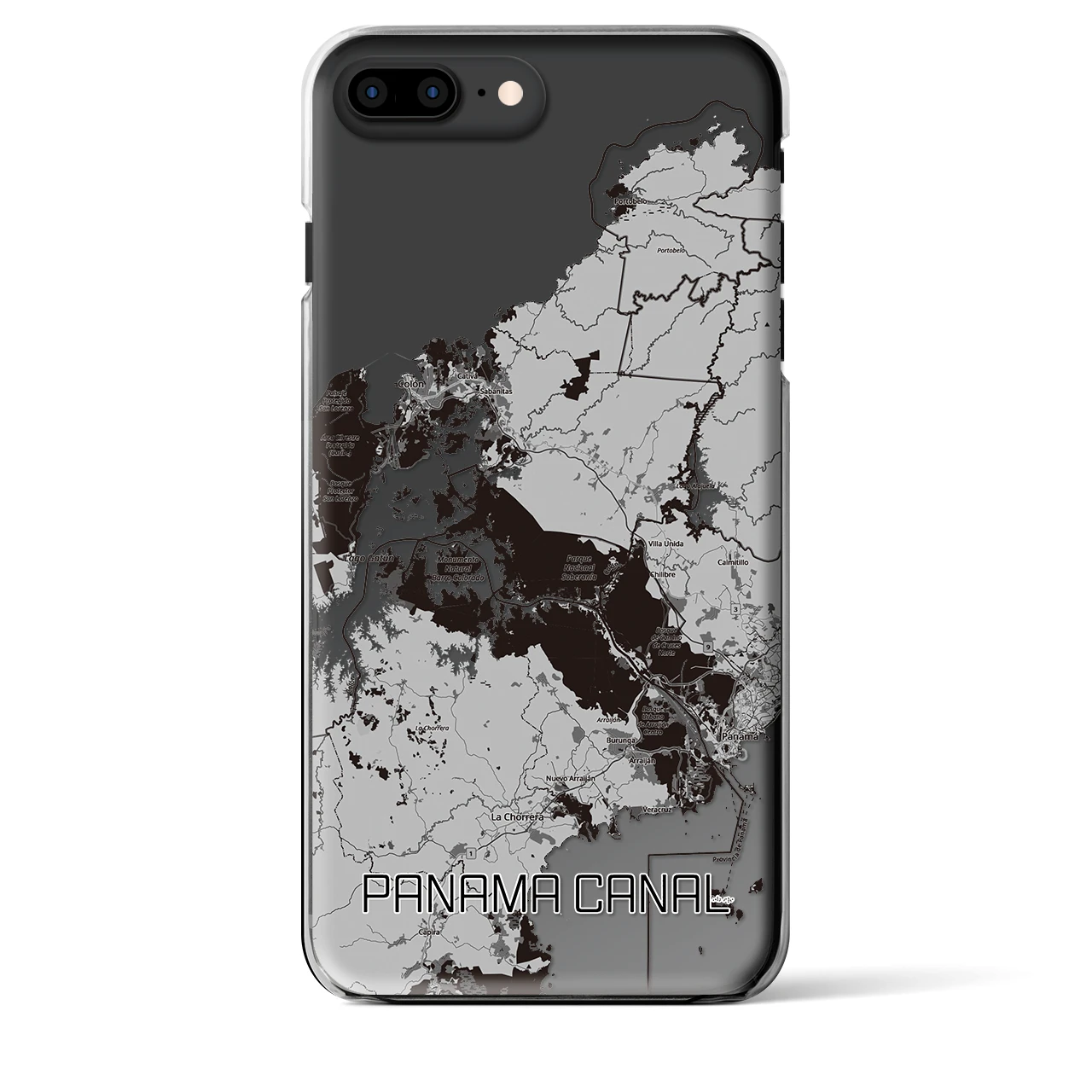 【パナマ運河(パナマ)】地図柄iPhoneケース(クリアタイプ)