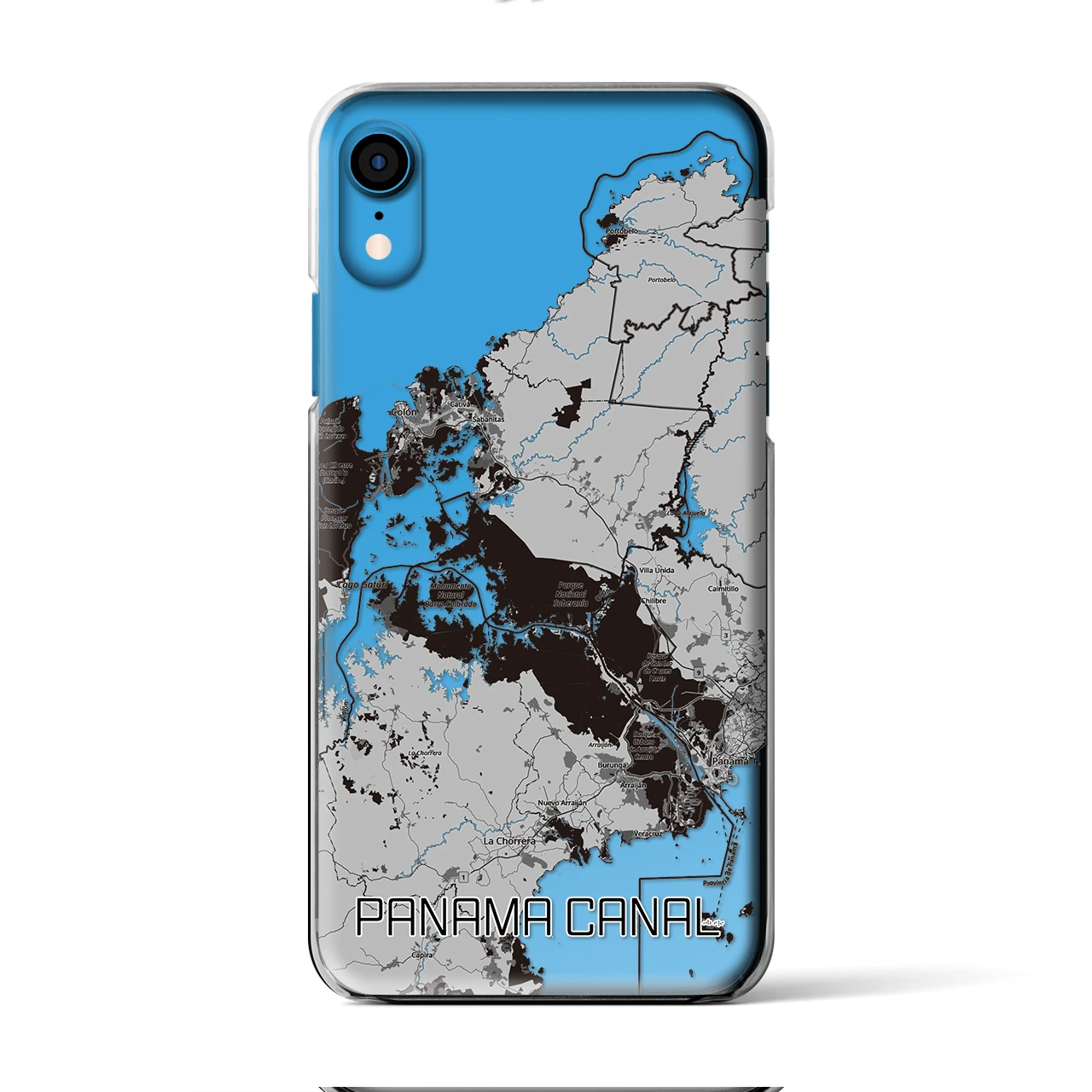 【パナマ運河(パナマ)】地図柄iPhoneケース(クリアタイプ)