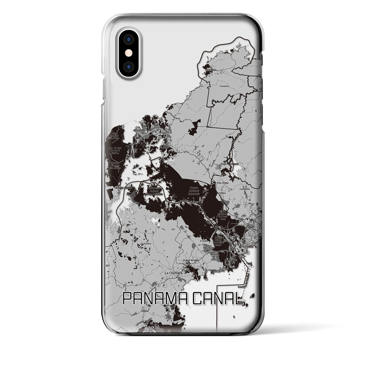 【パナマ運河(パナマ)】地図柄iPhoneケース(クリアタイプ)