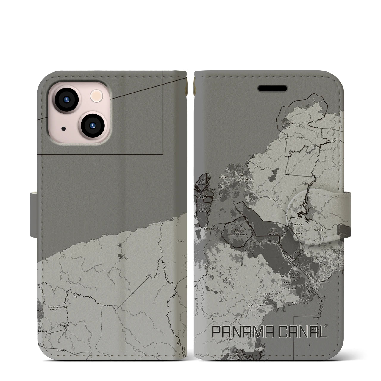 【パナマ運河(パナマ)】地図柄iPhoneケース(手帳タイプ)