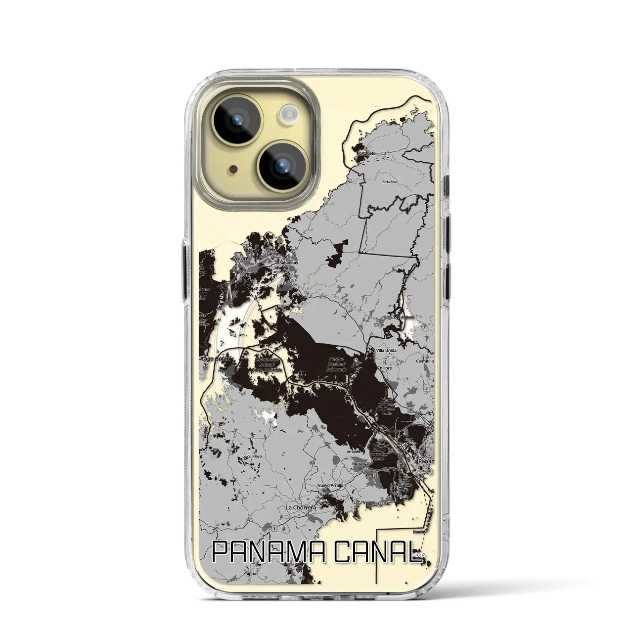 【パナマ運河(パナマ)】地図柄iPhoneケース(MagSafeタイプ)