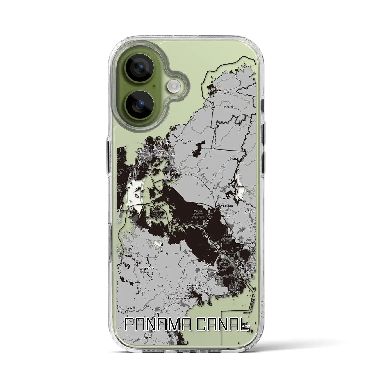 【パナマ運河(パナマ)】地図柄iPhoneケース(MagSafeタイプ)モノトーン・iPhone 17 Pro Max 用