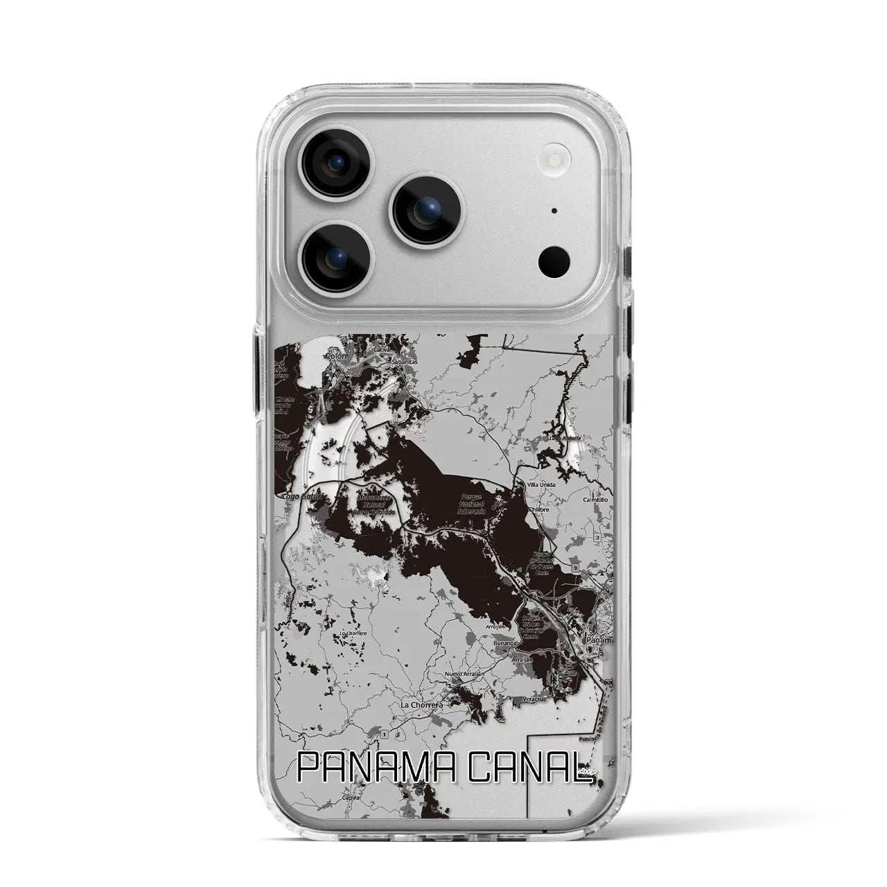 【パナマ運河(パナマ)】地図柄iPhoneケース(MagSafeタイプ)