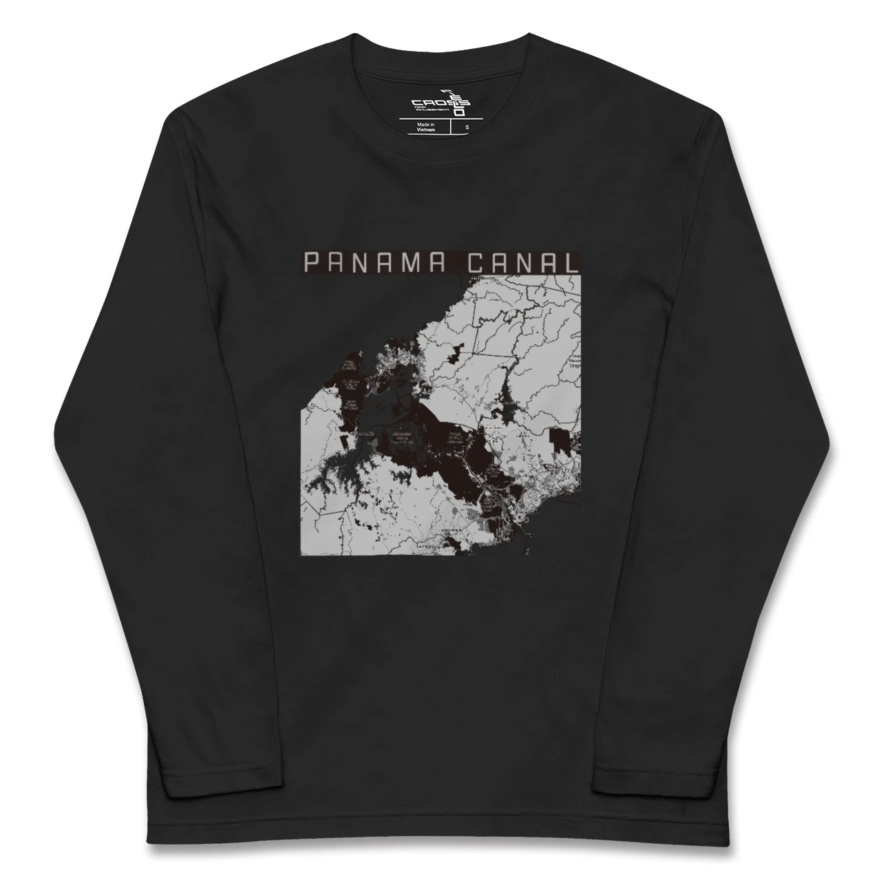 【パナマ運河(パナマ)】地図柄ロングスリーブTシャツ