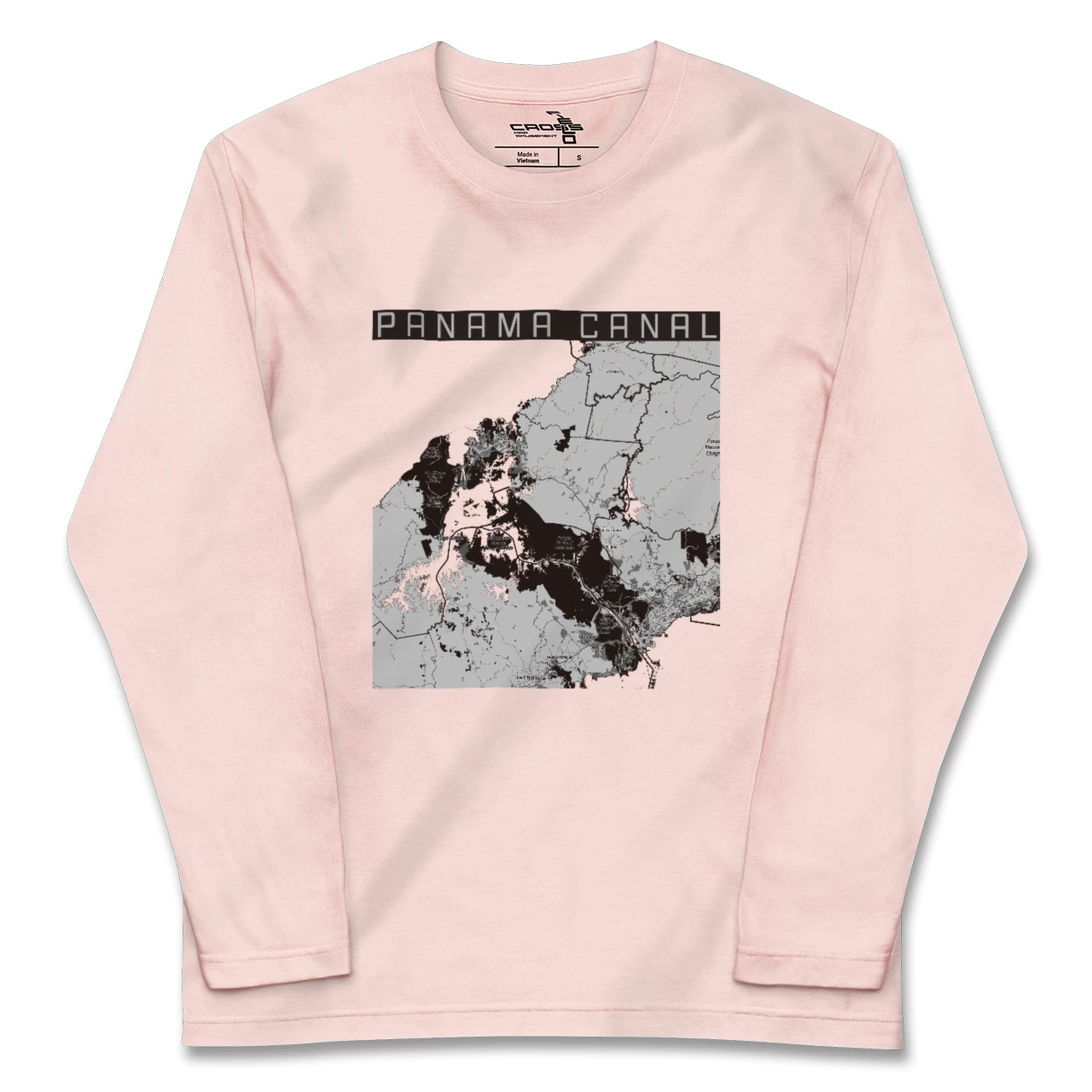 【パナマ運河(パナマ)】地図柄ロングスリーブTシャツ