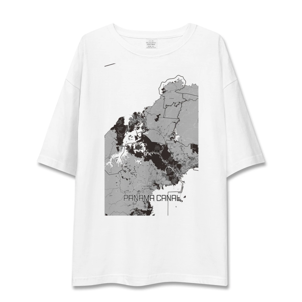 【パナマ運河(パナマ)】地図柄ビッグシルエットTシャツ