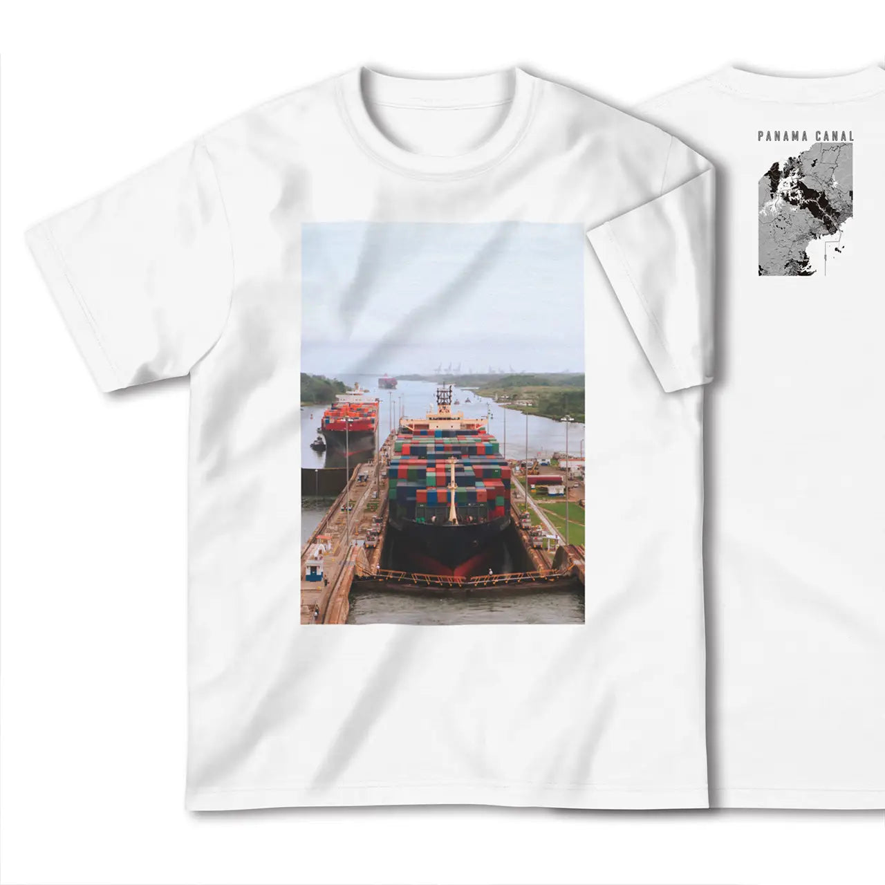 【パナマ運河(パナマ)】Map World ハイクオリティTシャツ
