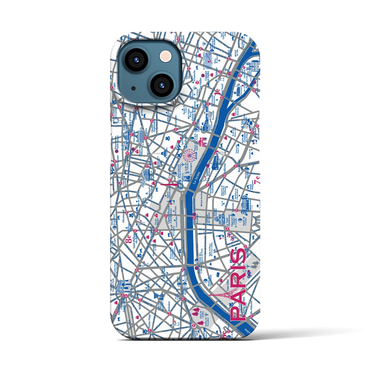 【パリ】イラストマップiPhoneケース(バックカバータイプ)