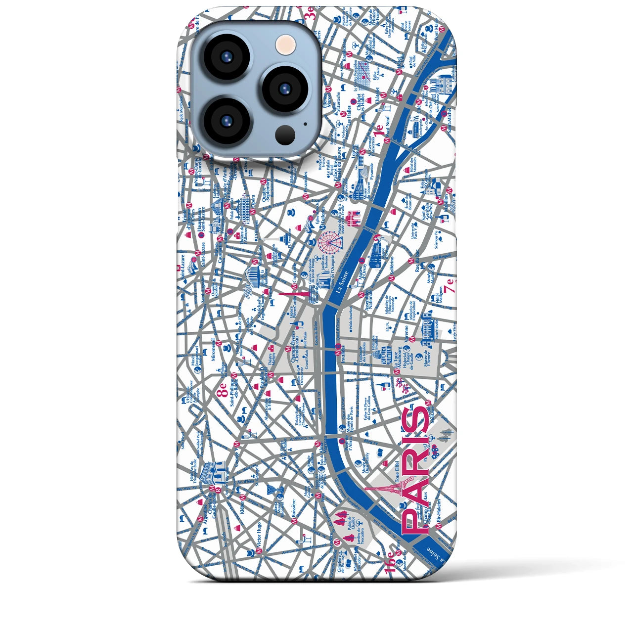 【パリ】イラストマップiPhoneケース(バックカバータイプ)