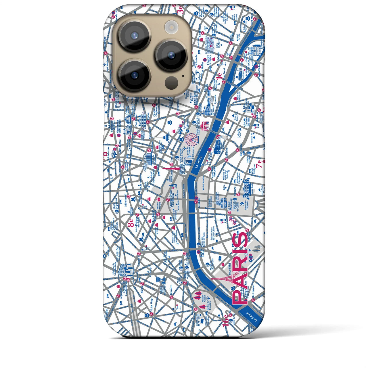 【パリ】イラストマップiPhoneケース(バックカバータイプ)