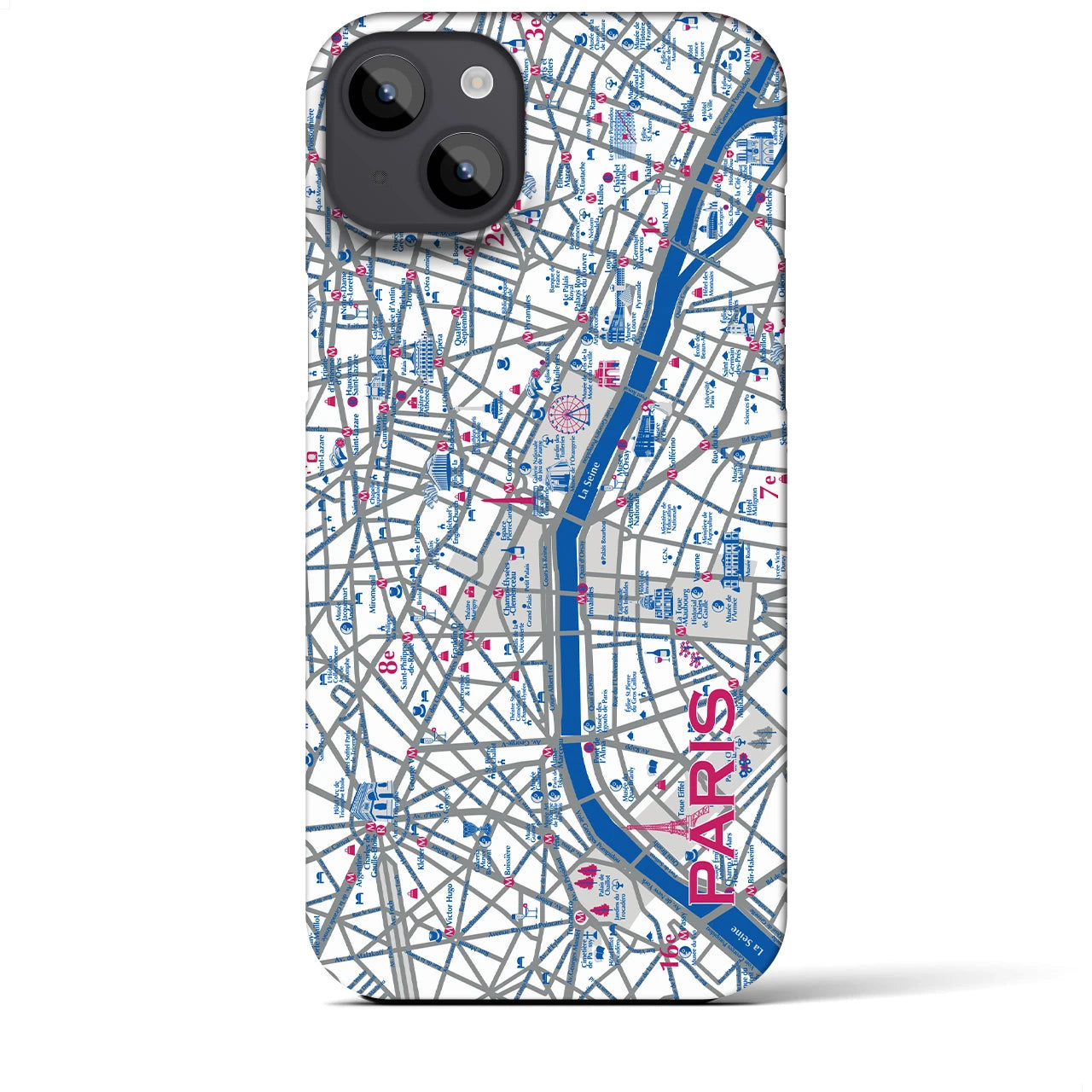 【パリ】イラストマップiPhoneケース(バックカバータイプ)