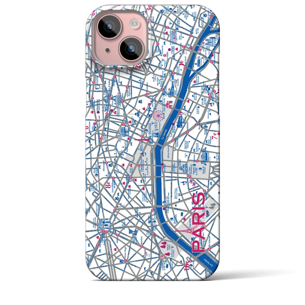 【パリ】イラストマップiPhoneケース(バックカバータイプ)