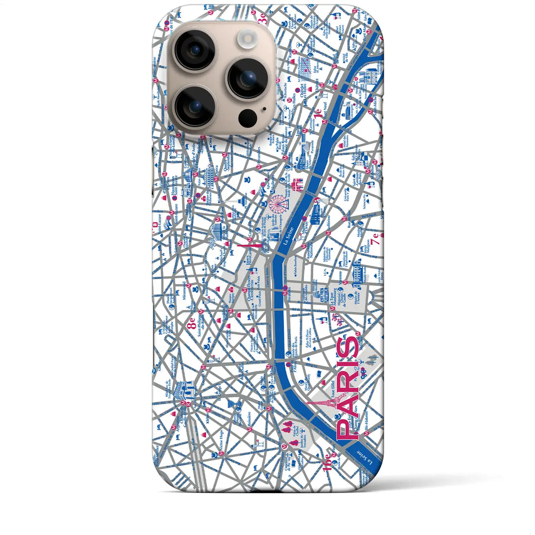 【パリ】イラストマップiPhoneケース(バックカバータイプ)